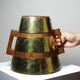 Large handcrafted wooden and brass via ferrata, traditional vintage style
