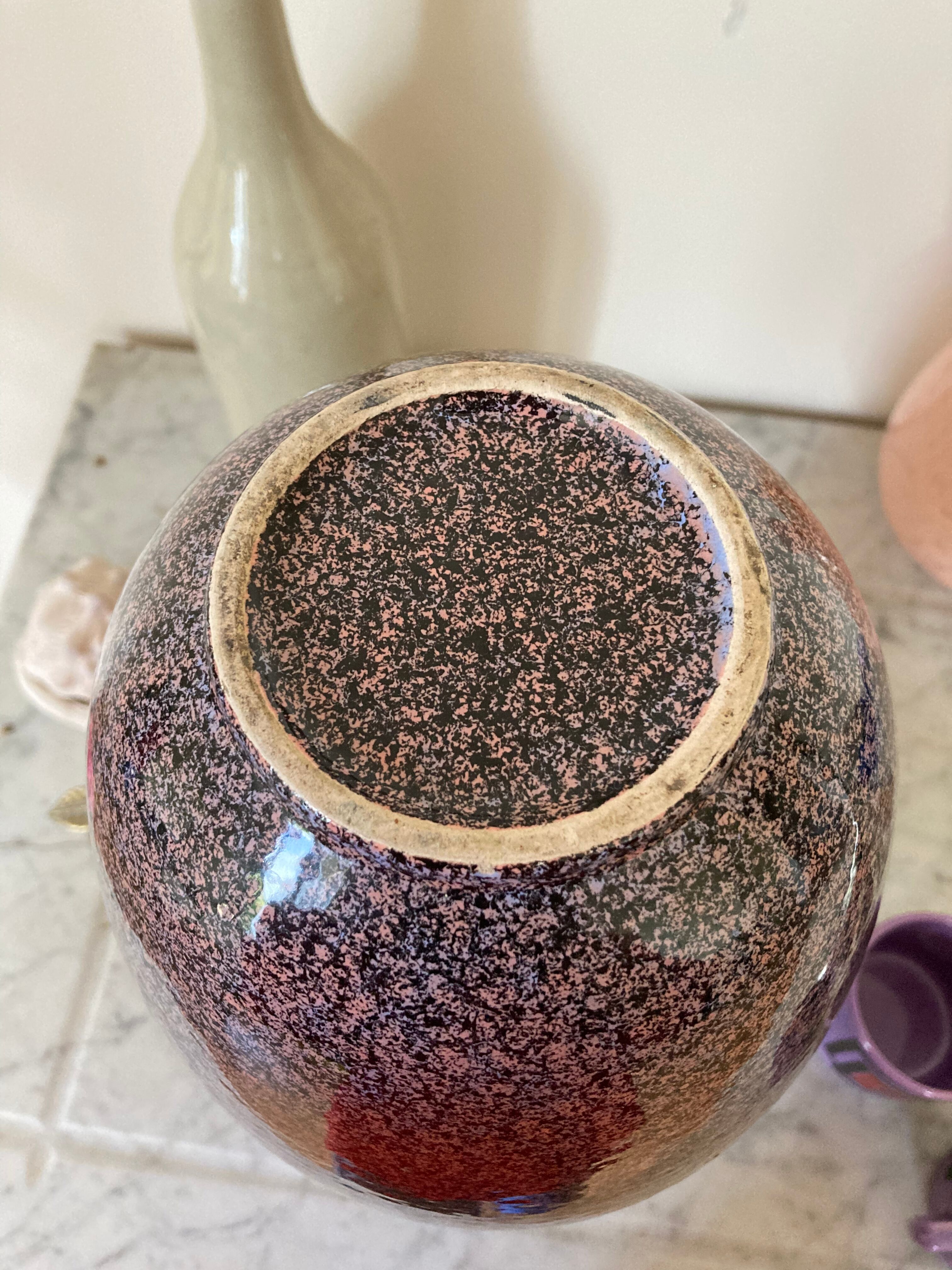 Large ceramic vase 80 style Memphis speckled terrazzo