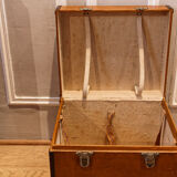 Leather and brass hat malle