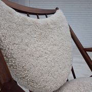 1960s, Danish rocking chair by Frank Reenskaug, model 182, sheepskin.