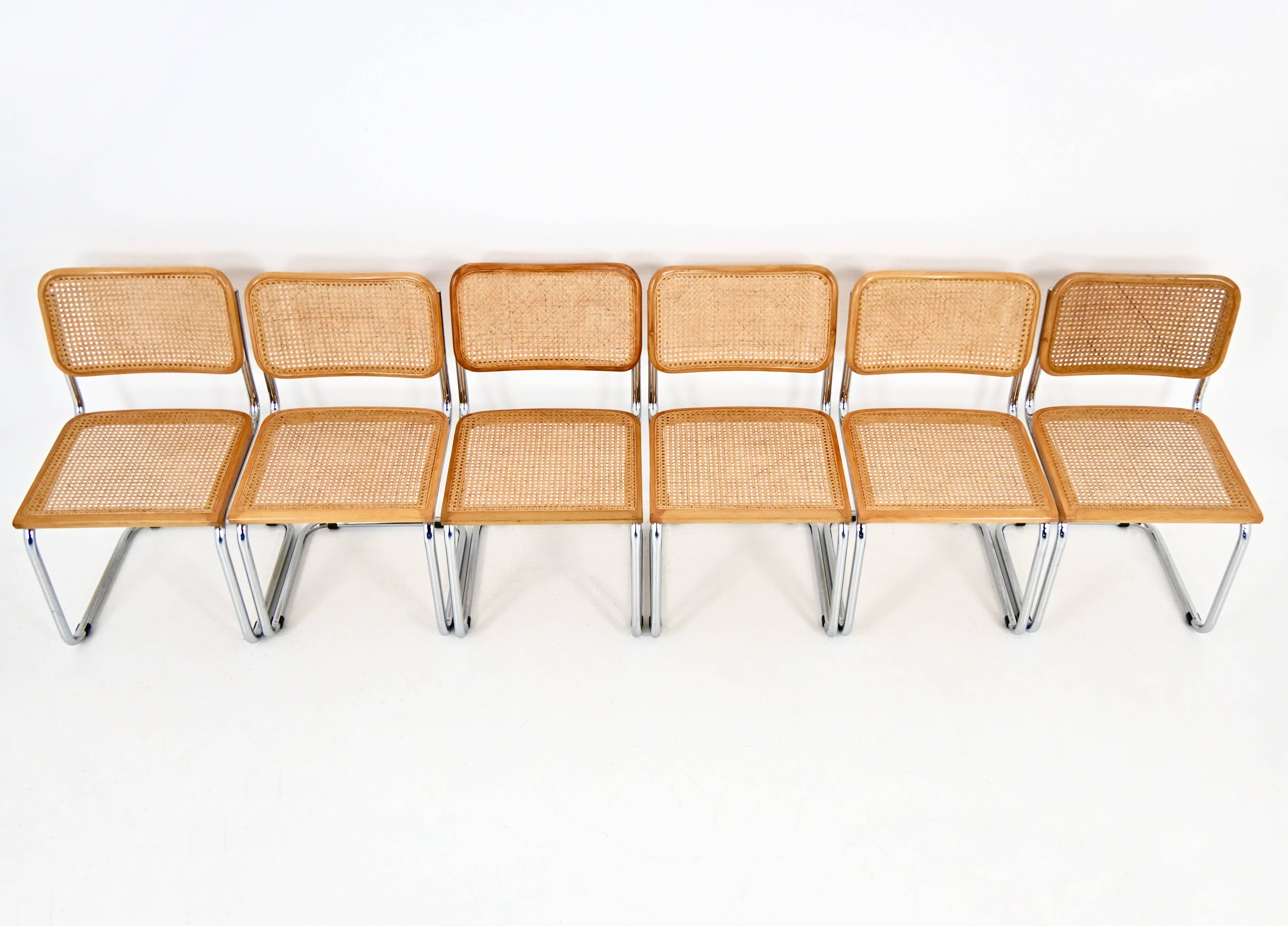 Set of 6 Dining Chairs Style B32 by Marcel Breuer