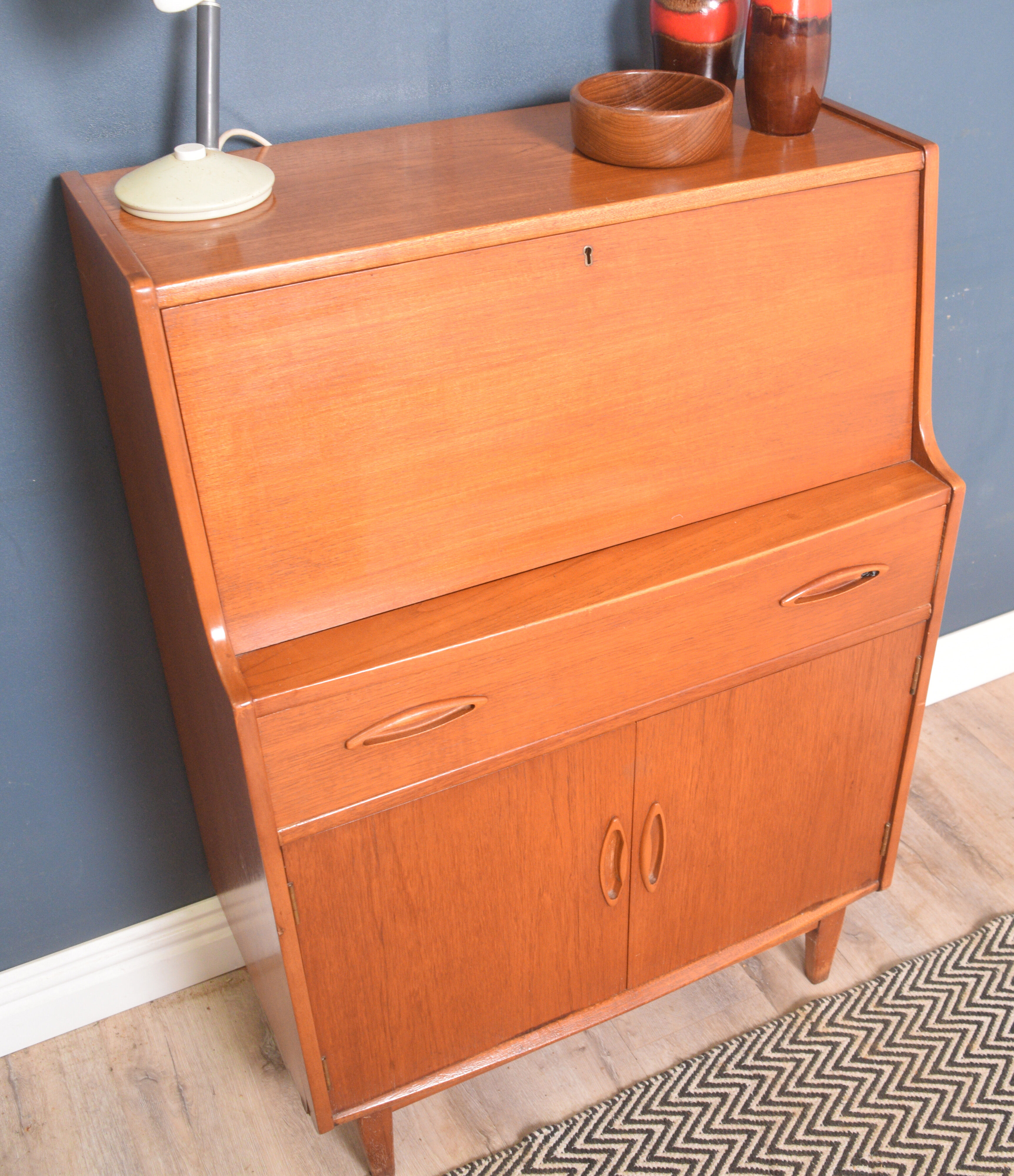 Restored Teak 1960s Jentique Bureau Desk