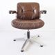 Chaise de bureau en cuir Stoll Giroflex par Karl Dittert moderne du milieu du siècle
