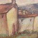 Peinture à l'huile Roberto Pucci années 50 peinture sur 2 faces paysage nature morte