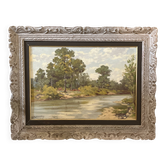 Oil on canvas countryside landscape