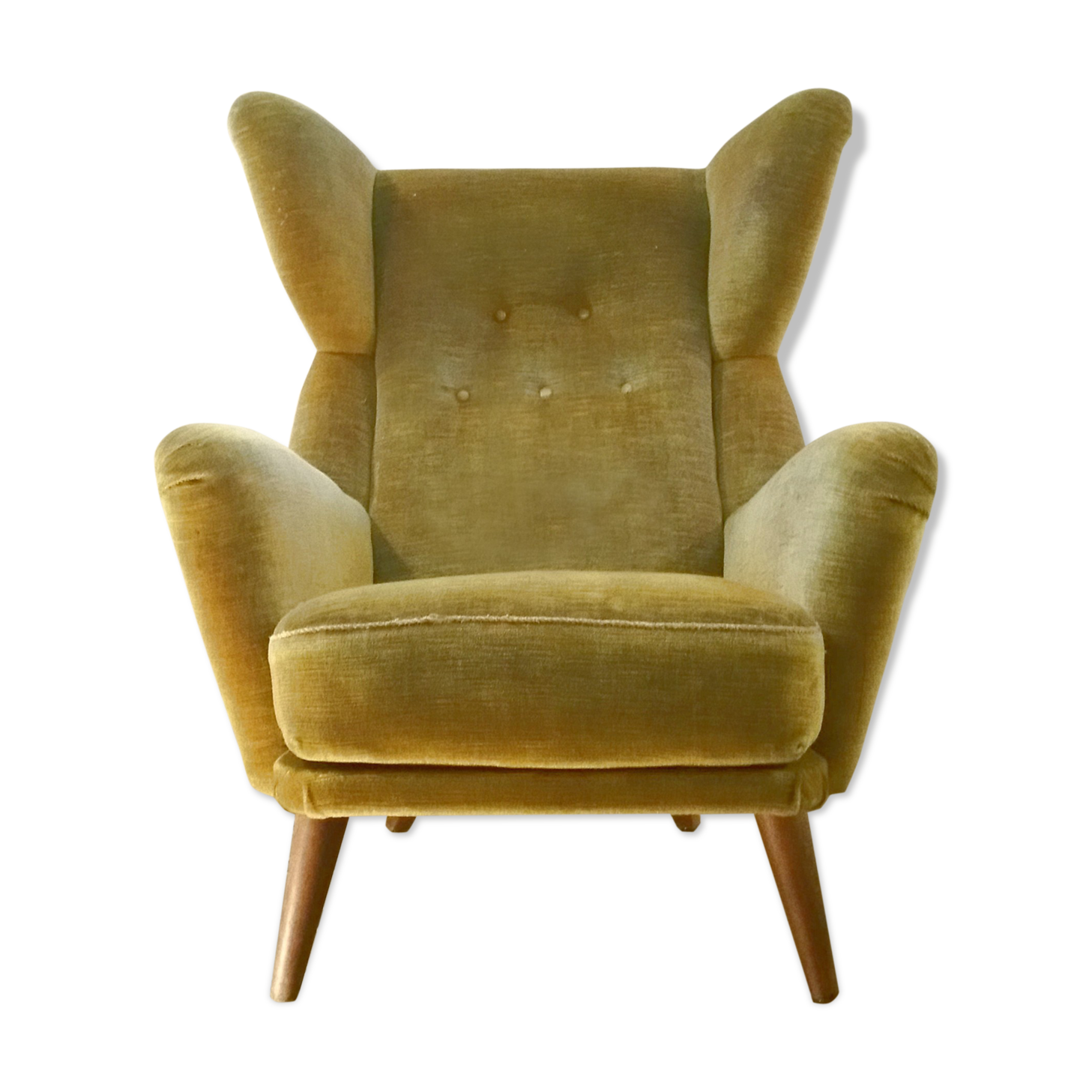 Danish wingback chair years 50-60 green armchair