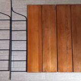 Etagère murale vintage en métal et bois massif style string