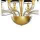 Minimalist Modern Linear Murano Glass Chandelier with Gold Leaf Accents