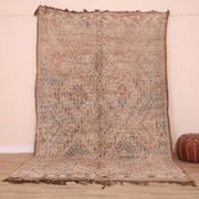 Peach Vintage Moroccan Wool Rug 188 x 317 cm , Berber Rug Handmade, Unique