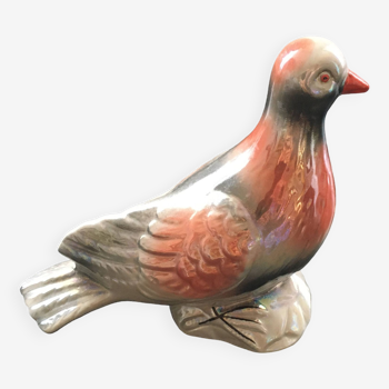 Antique pearly ceramic bird