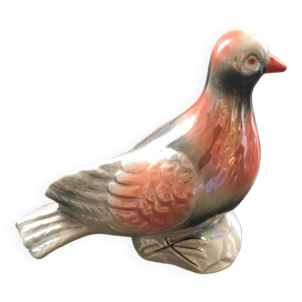 Antique pearly ceramic bird
