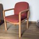 Powder pink armchair - light wood