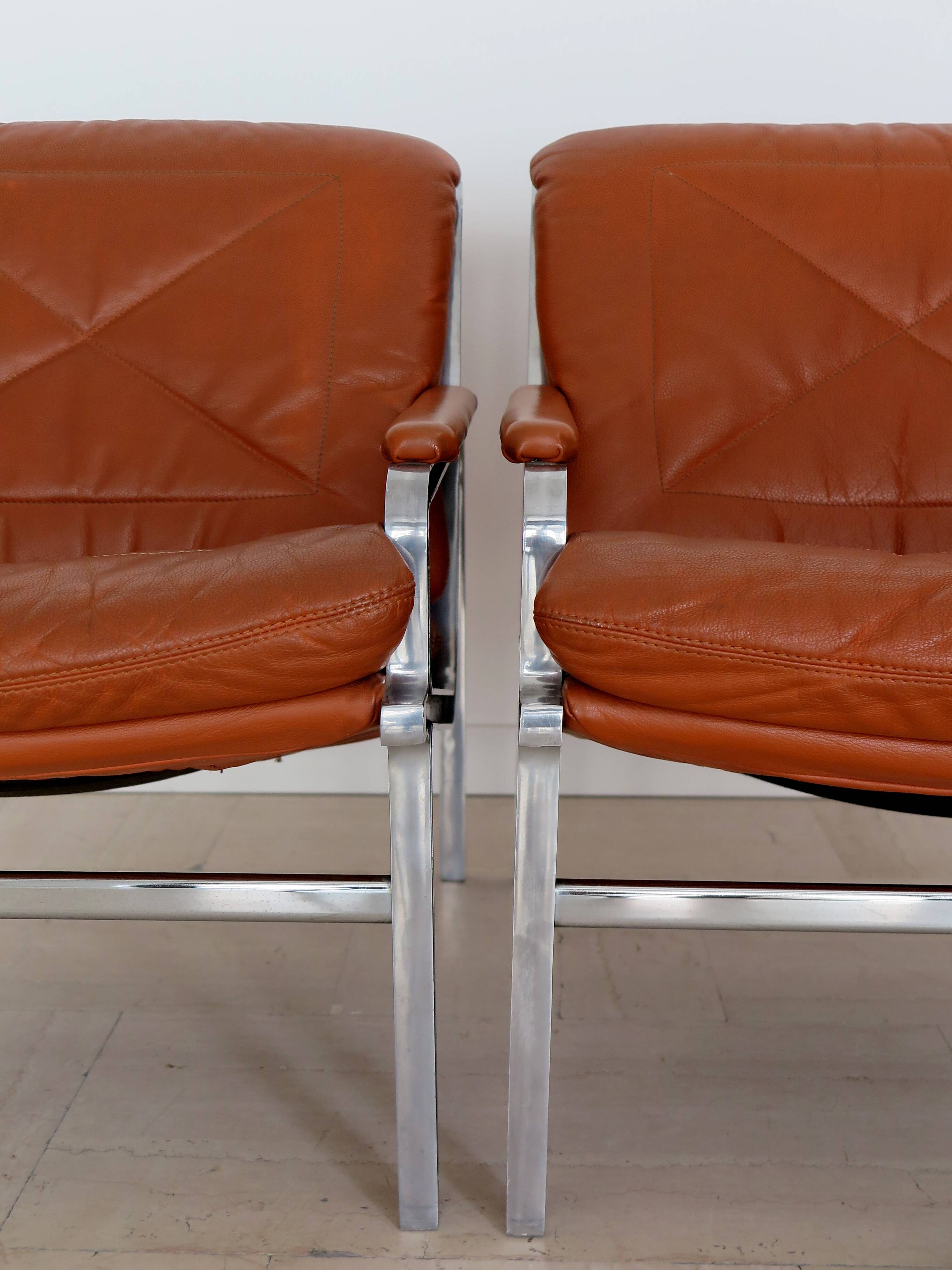 Andre Vandenbeuck for Strassle International armchairs model Aluline, Switzerland 1960s