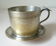 Individual silver metal coffee maker