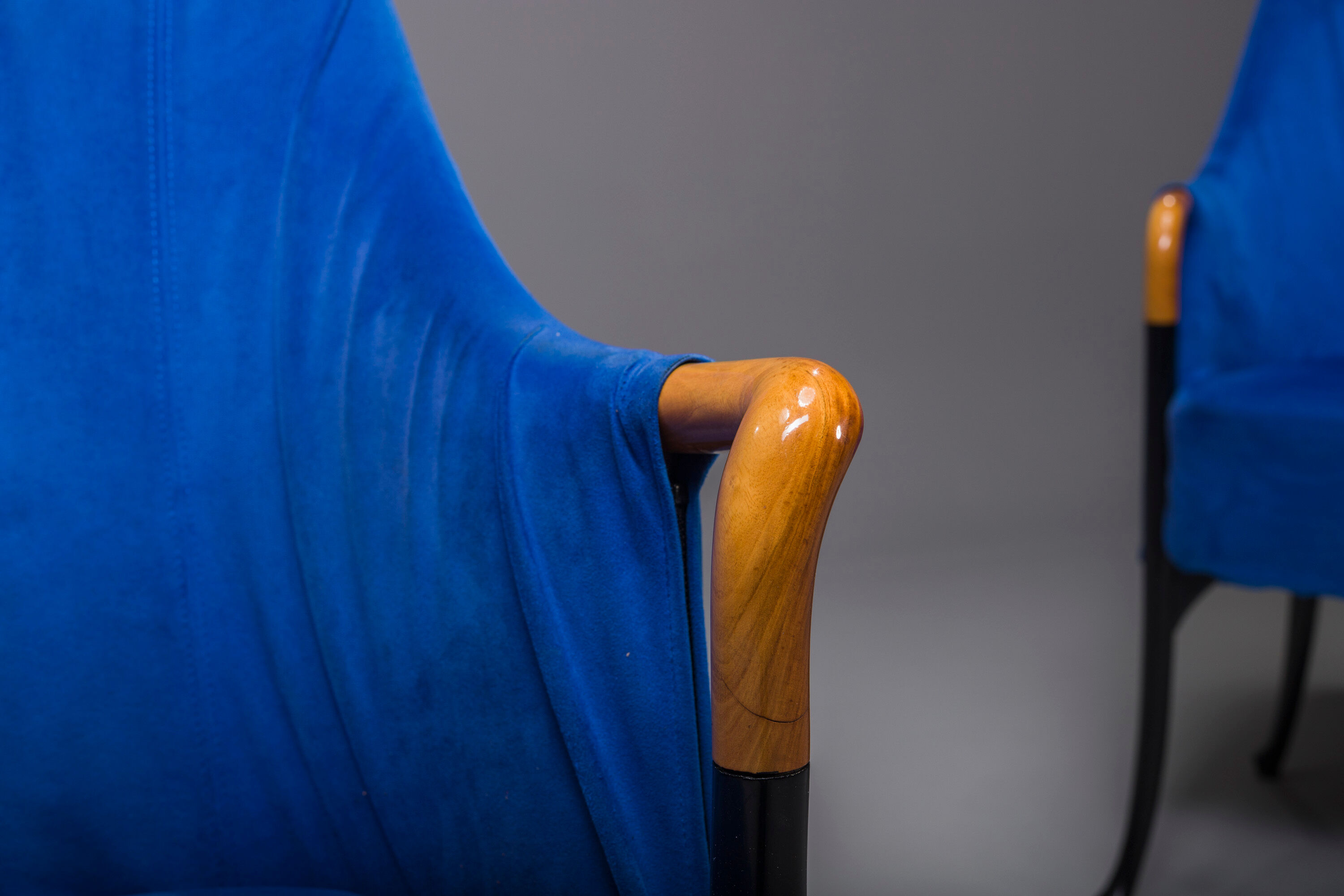 Italian alcantara project Armchairs by Umberto Asnago for Giorgetti/Progetti, 1980s