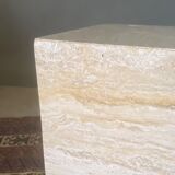 Base table shape square 1970 travertine on wheels french work