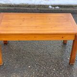 Rectangular Scandinavian coffee table in solid wood 1950