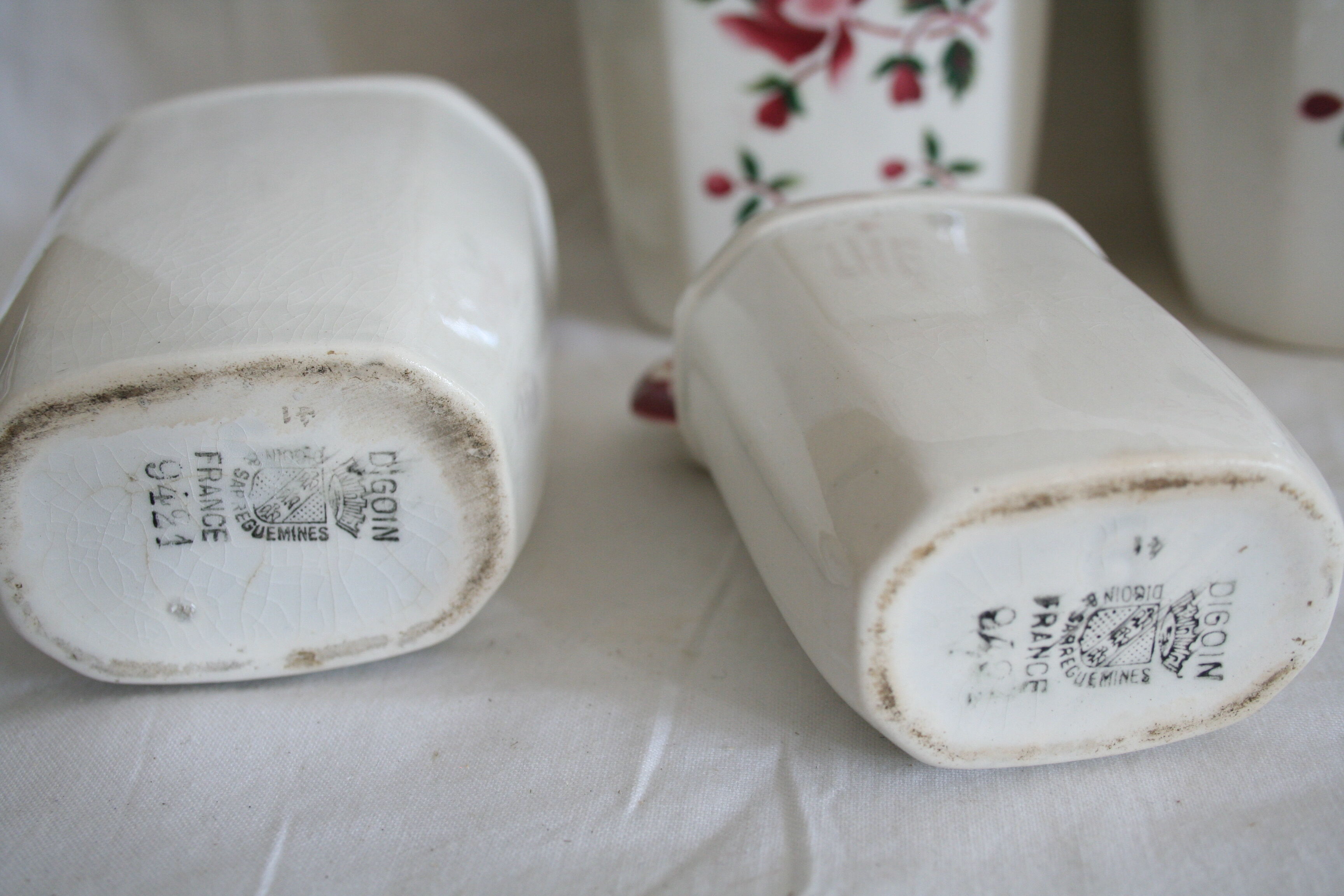 Sarreguemines spice pots