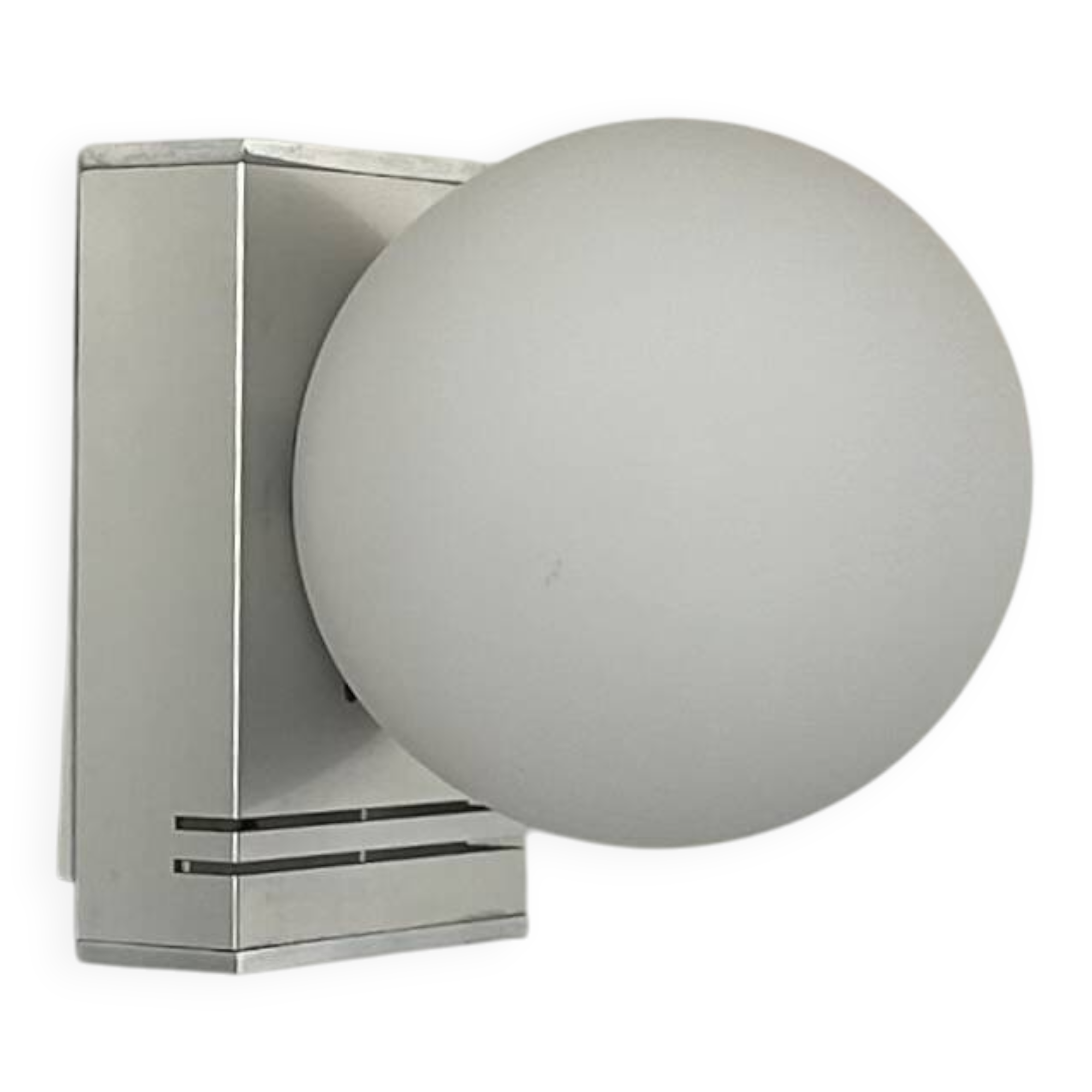 Vintage wall lamp, chrome and opaline, France 1970