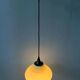 Mid-century milk glass pendant light attributed to Louis Kalff