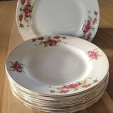 9 antique dessert plates