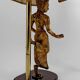 Pair of Sculptural Lamps in Gilt Bronze, Thai Dancers, 20th Century