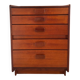 Commode haute 5 tiroirs en teck années 60