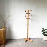 Modernist coat rack in solid pine, 1970s
