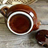 Vintage brown ceramic teapot
