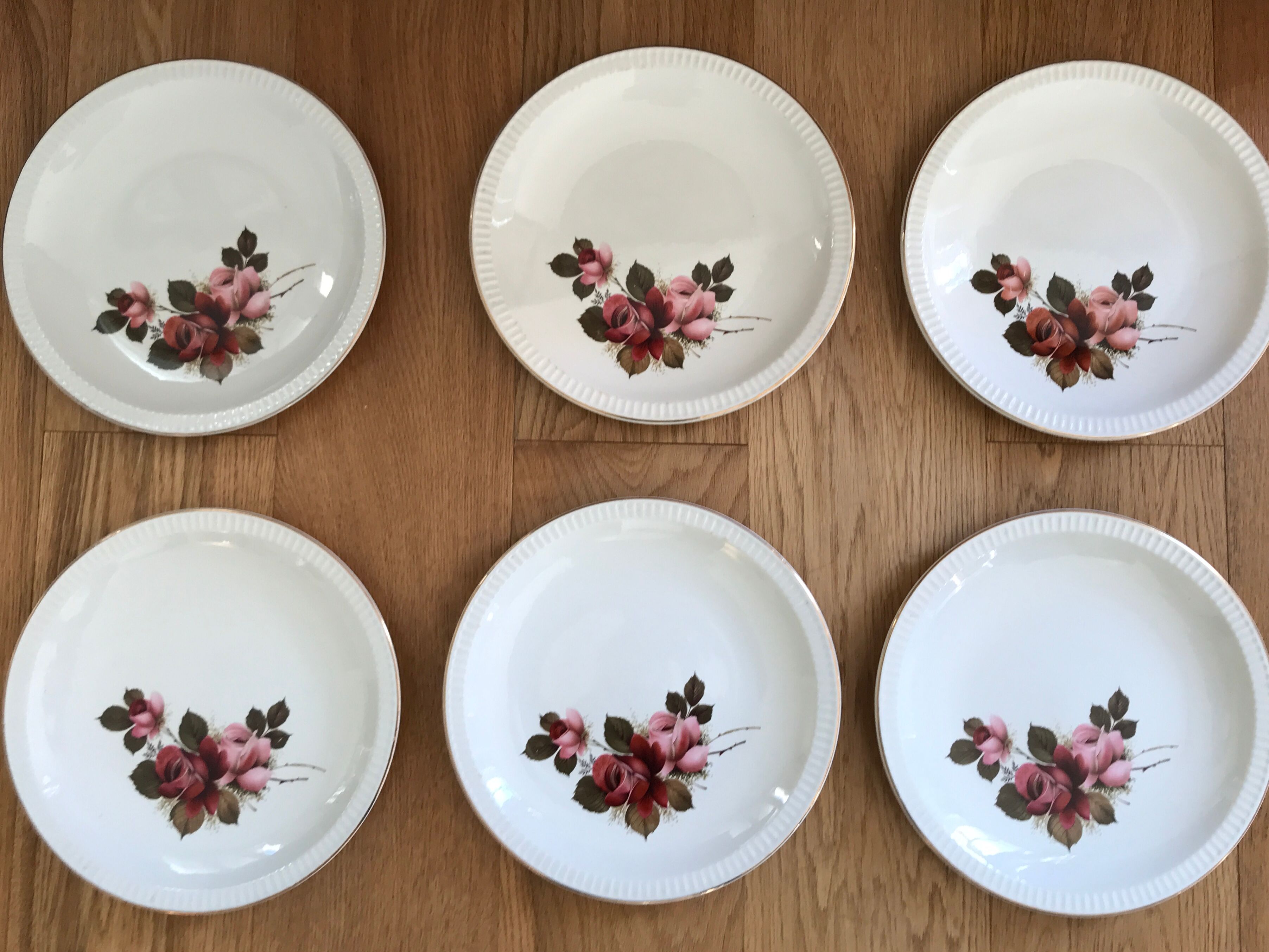 Set de 6 assiettes plates Sarreguemines décor Richemond