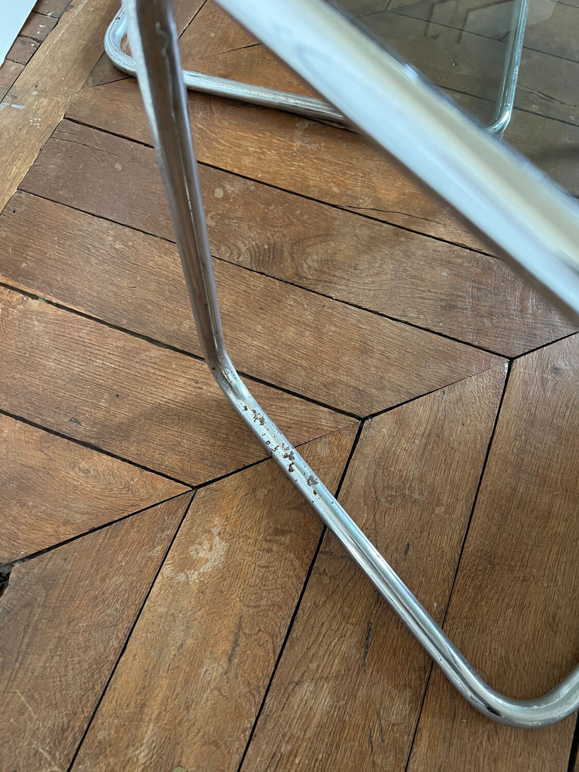 Nesting tables metal and smoked glass 70s