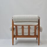 Scandinavian Lounge Armchair by Eric Merthen, 1960s – Reupholstered in Whit