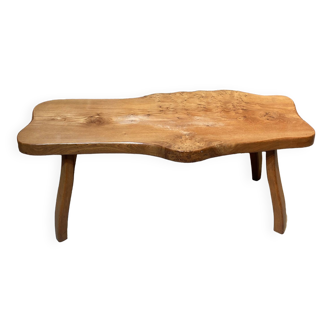 Table basse brutaliste, en bois