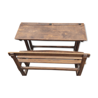 Old school desk desk in vintage wood 1950