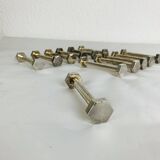 12 art deco silver metal knife holders