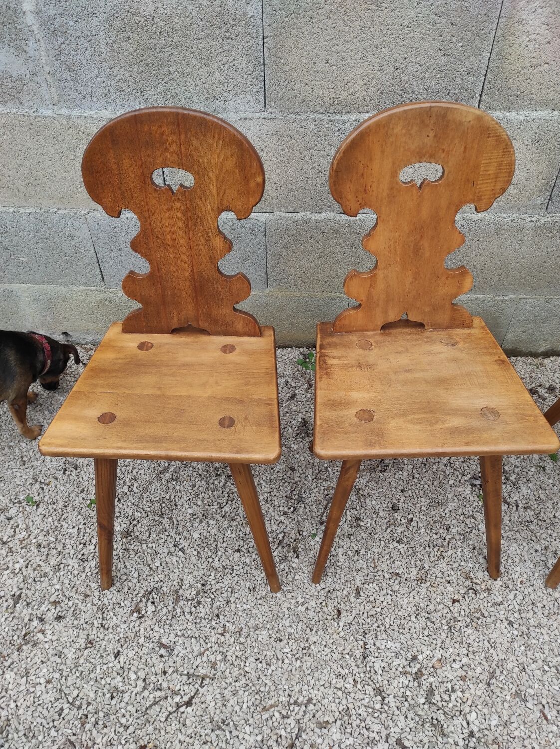 Set of 4 mountain chairs or blond wood chalet chairs