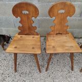 Set of 4 mountain chairs or blond wood chalet chairs