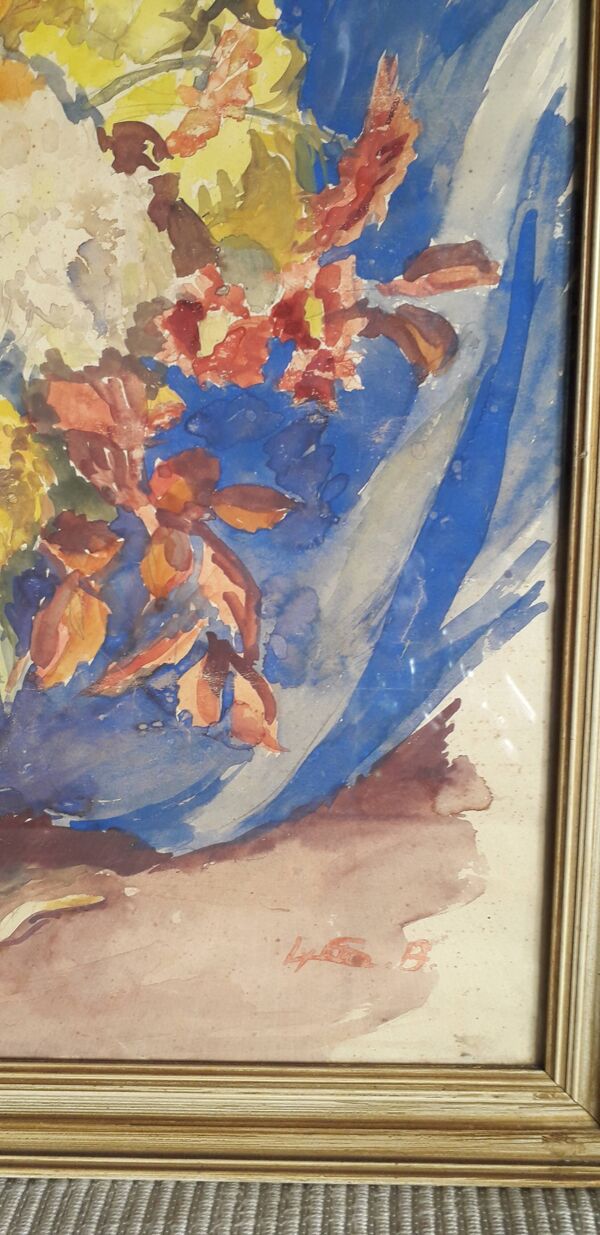 Tableau ancien représentant un bouquet de fleurs