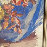 Old painting representing a bouquet of flowers