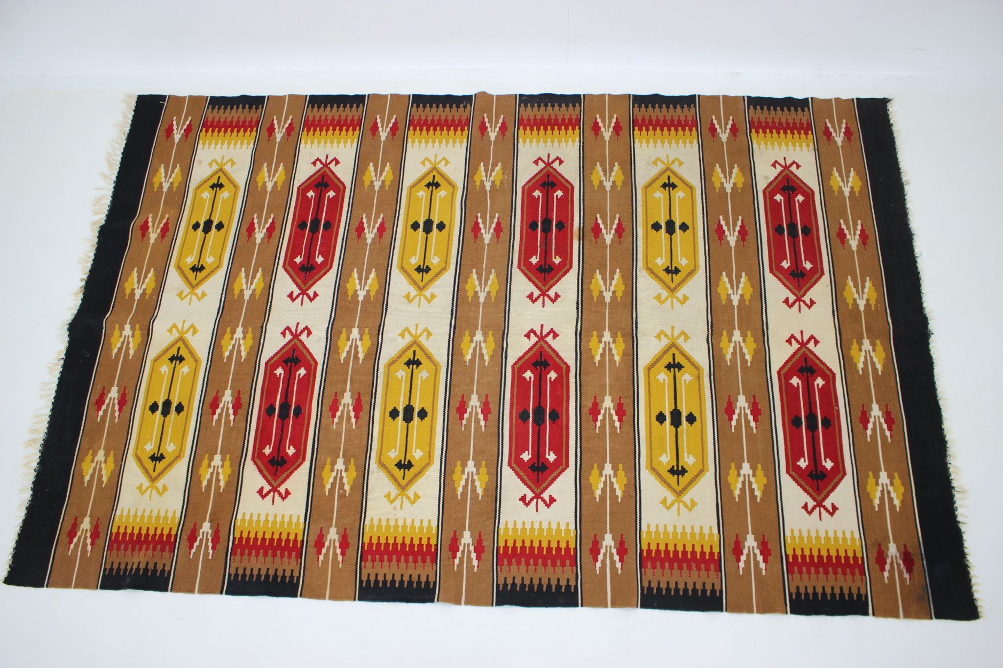 1960s Wool Kilim Carpet, Czechoslovakia