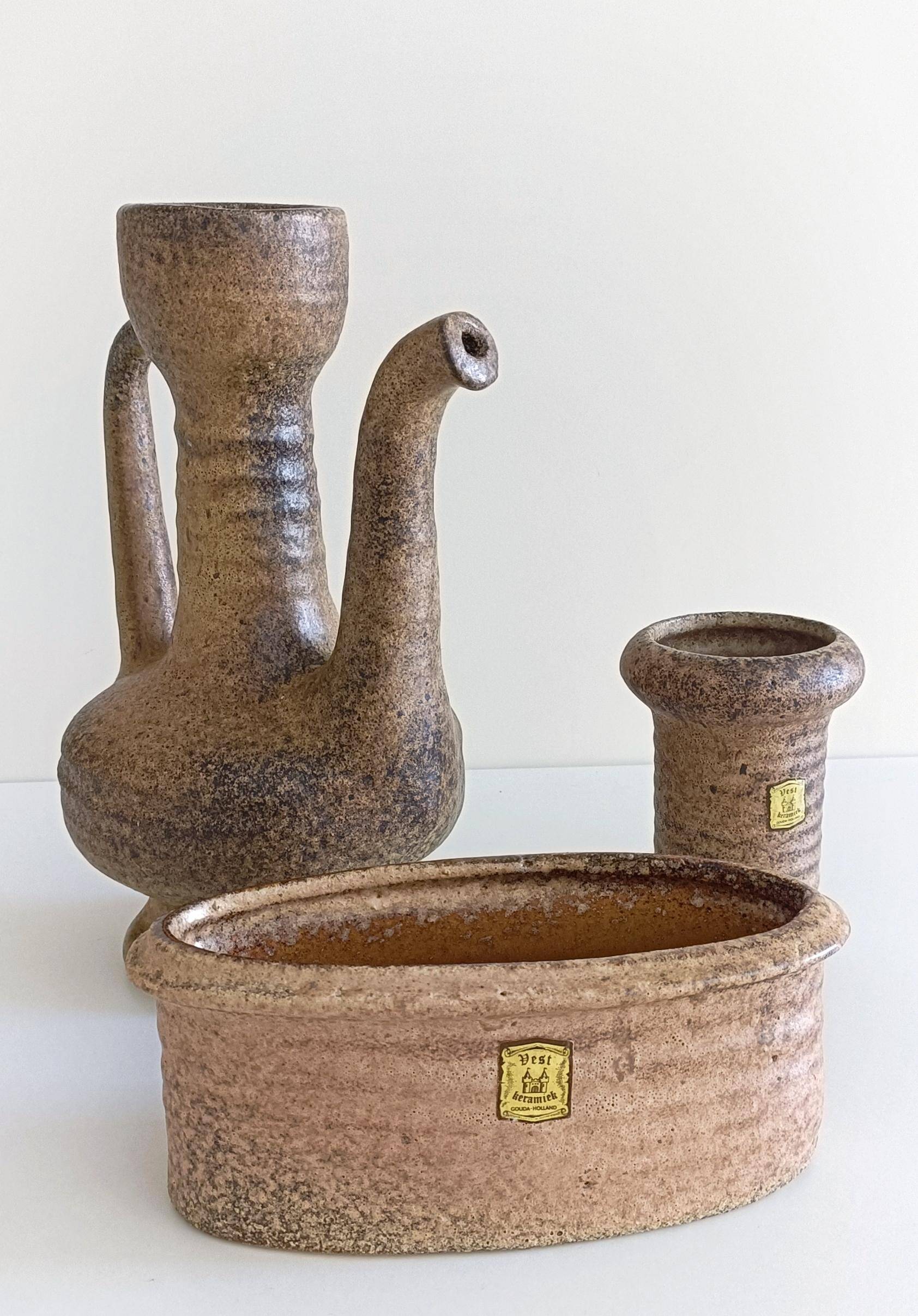 Wabi-Sabi Ceramics Set by Marius Van Woerden, Vest Keramiek, 1960s