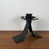 Vintage black wrought iron candle holder. 1960s/70s