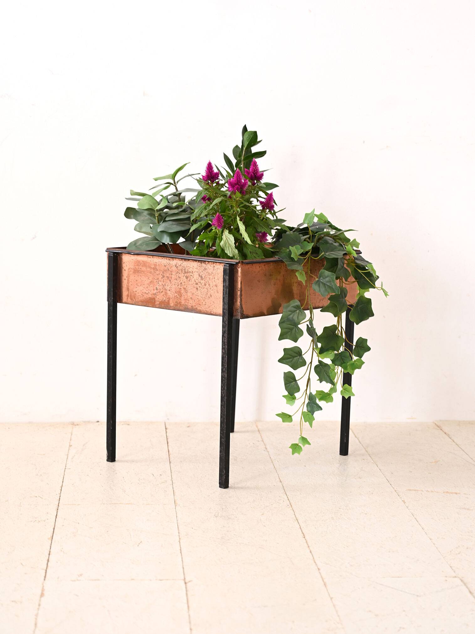 Vintage metal planter