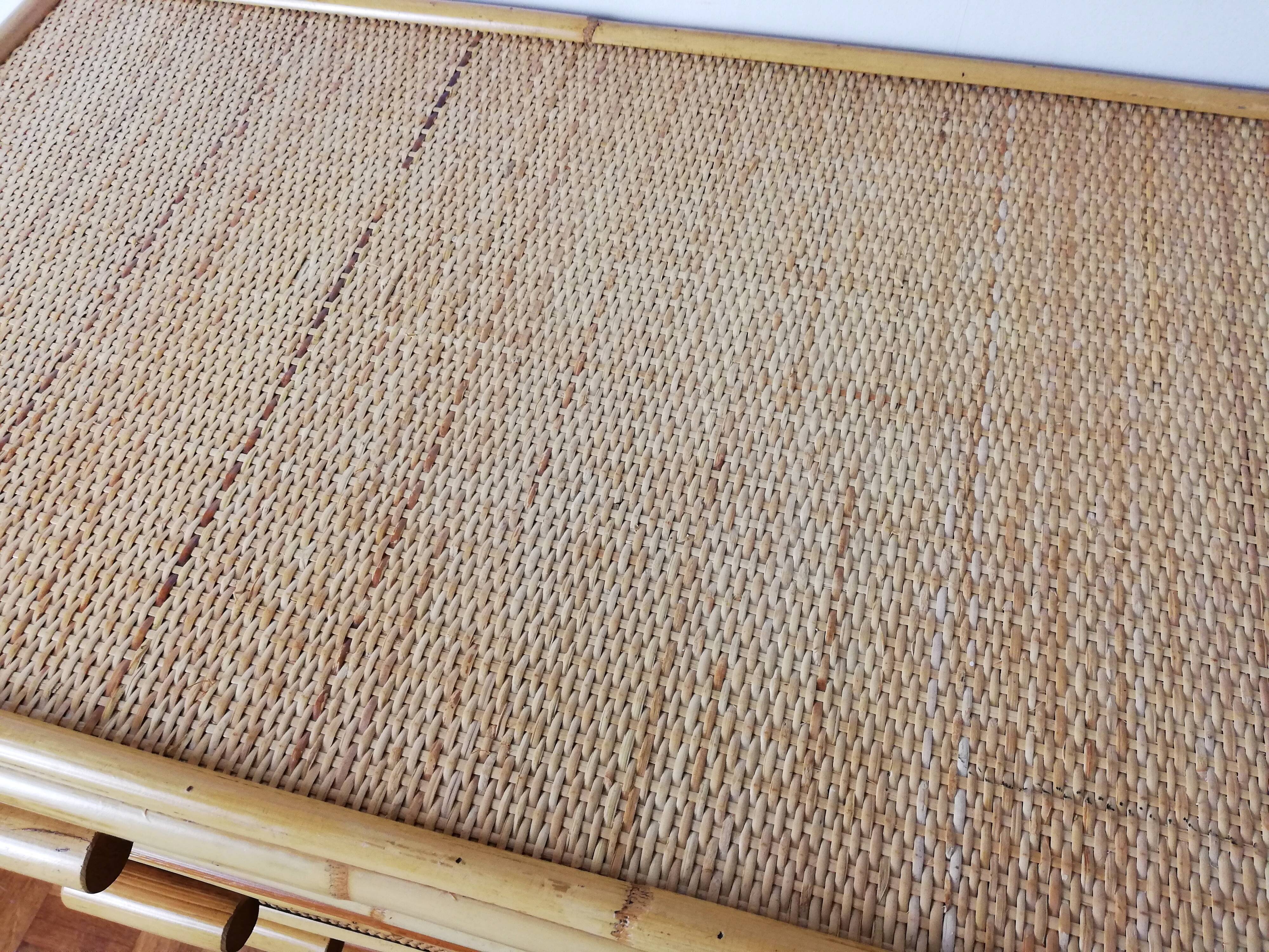 Rattan chest of drawers and woven wicker