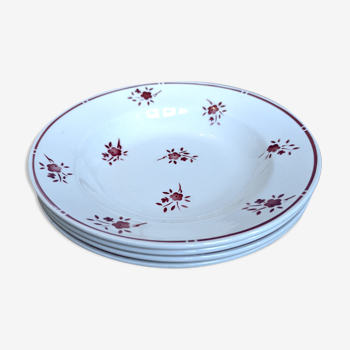 Set of 4 porcelain hollow plates