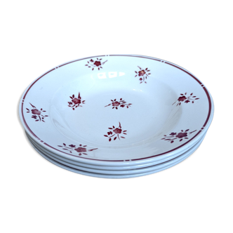 Lot de 4 assiettes creuses porcelaine