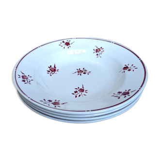 Set of 4 porcelain hollow plates