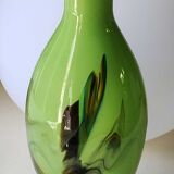 Dalian Glass & Co./Snowflakes vase in Murano style opown blown Art glass. Smoke scrolls. High 23.5 cm