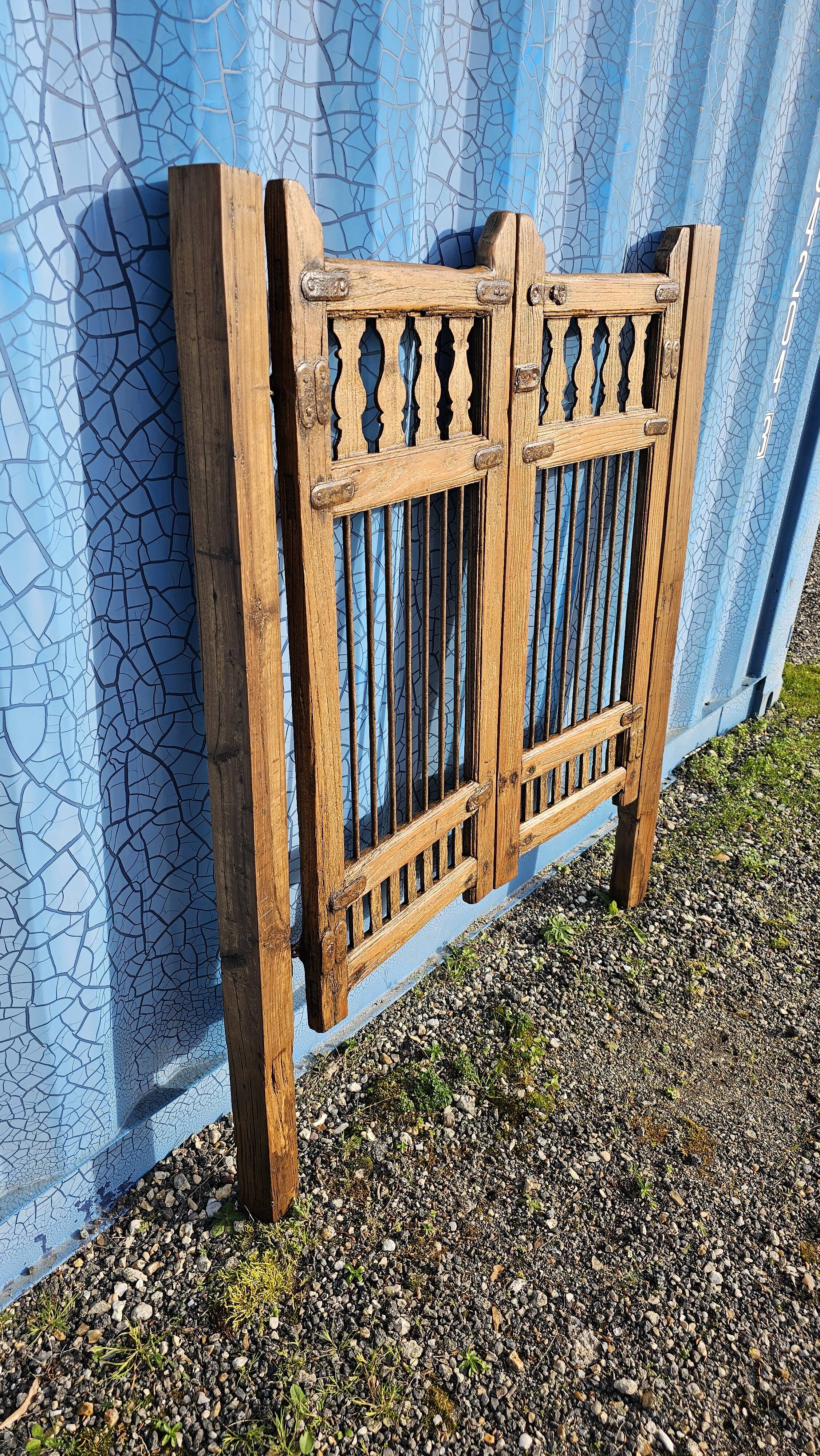 Old garden gate in solid teak