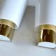 Pair of vintage Limburg wall lights, glass, 70s